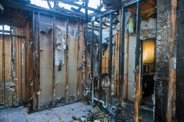 Professional Emergency Fire Damage Restoration technician working in Norwood, PA